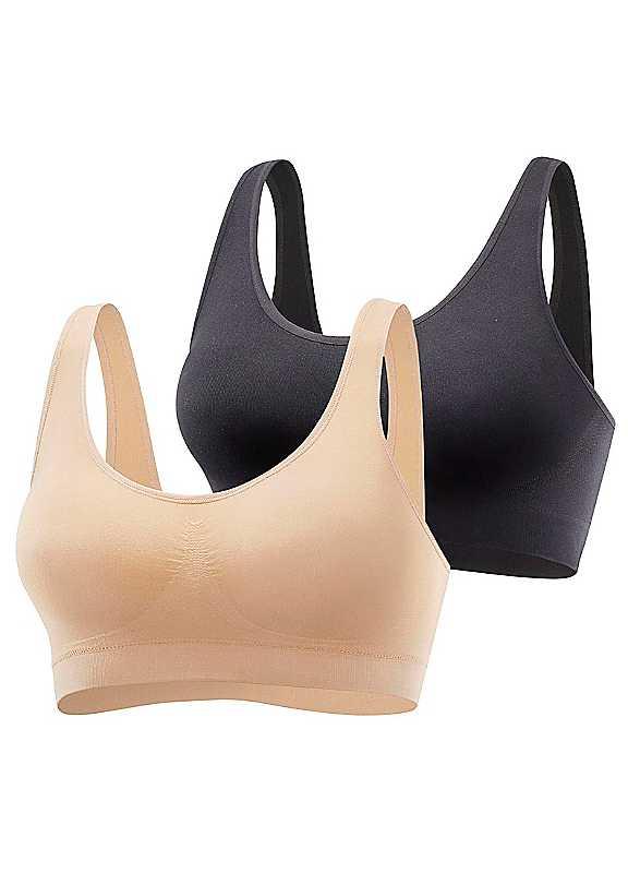 Petite Fleur Pack of 2 Bralets - White - Size XXL on Productcaster.