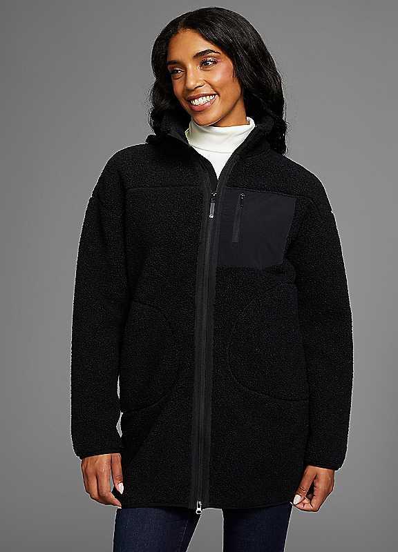 Polarino Oversized Fleece Jacket - Black - Size 10/12 on Productcaster.