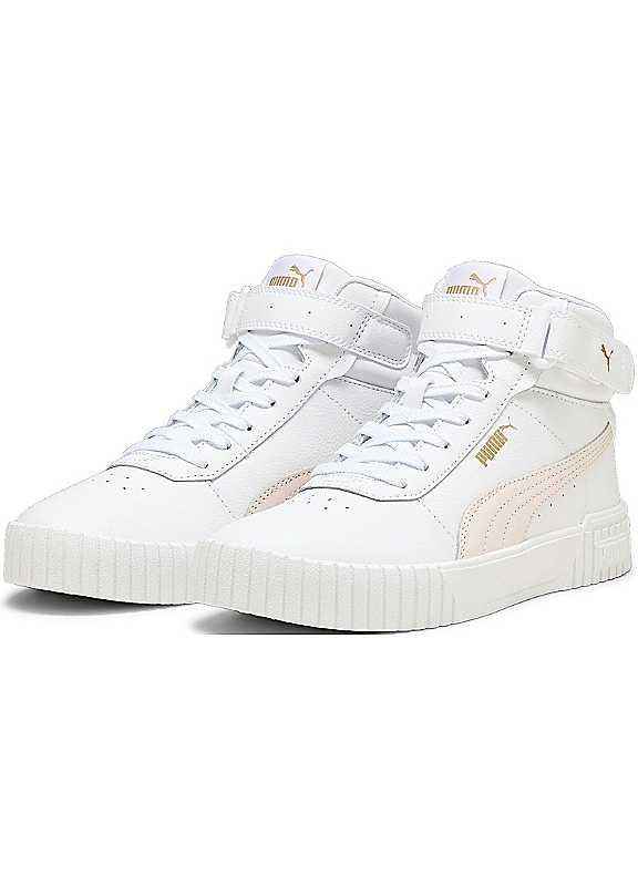 Puma Carina 2.0 Mid Trainers - White/Pink - Size 4.5 on Productcaster.