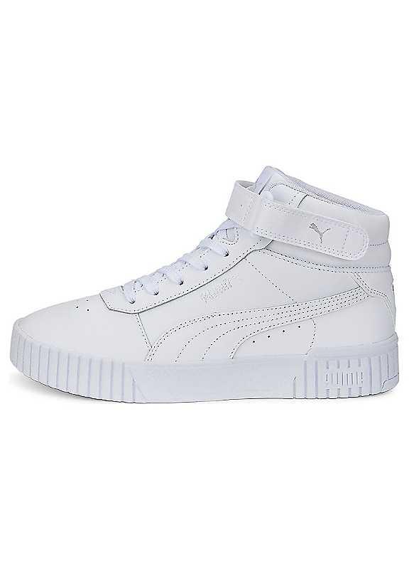 Puma Carina 2.0 Mid Trainers - White - Size 4 on Productcaster.