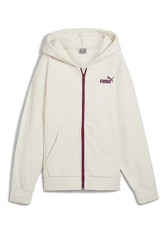 Puma Logo Print Hooded Jacket - White - Size XS on Productcaster.