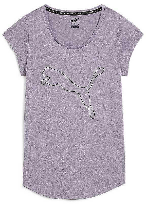 Plus Size Puma Performance Heather Cat T-Shirt - Plum - Size XS on Productcaster.