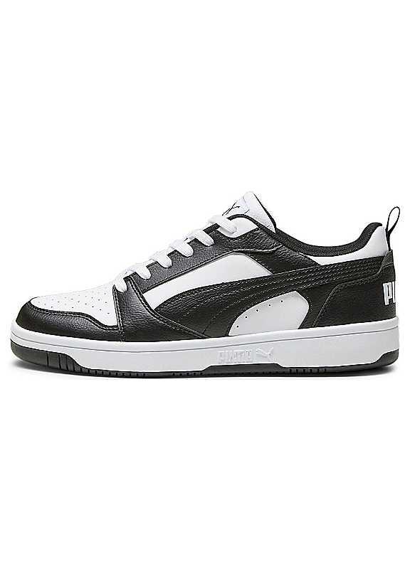 Puma Rebound V6 Low-Top Trainers - White / Black - Size 6.5 on Productcaster.