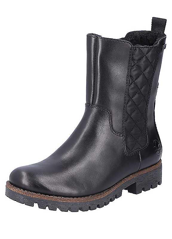 Rieker Black Ankle Boots - Size 39 on Productcaster.