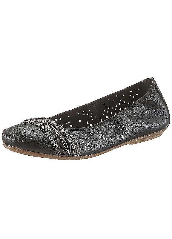 Rieker Decorative Ballerinas - Black - Size 4 on Productcaster.