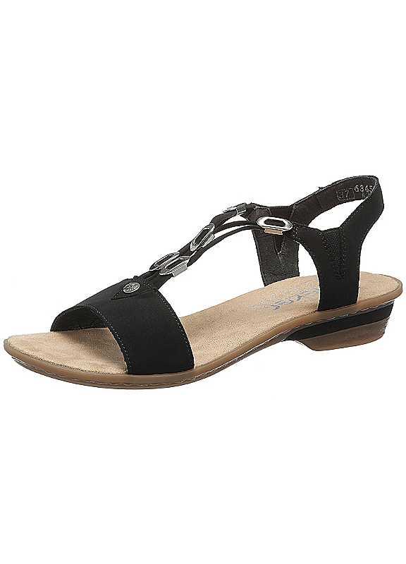 Rieker Embellished Strappy Sandals - Black - Size 3 on Productcaster.