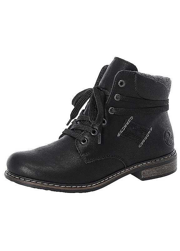 Rieker Padded Collar Ankle Boots - Black - Size 7.5 on Productcaster.