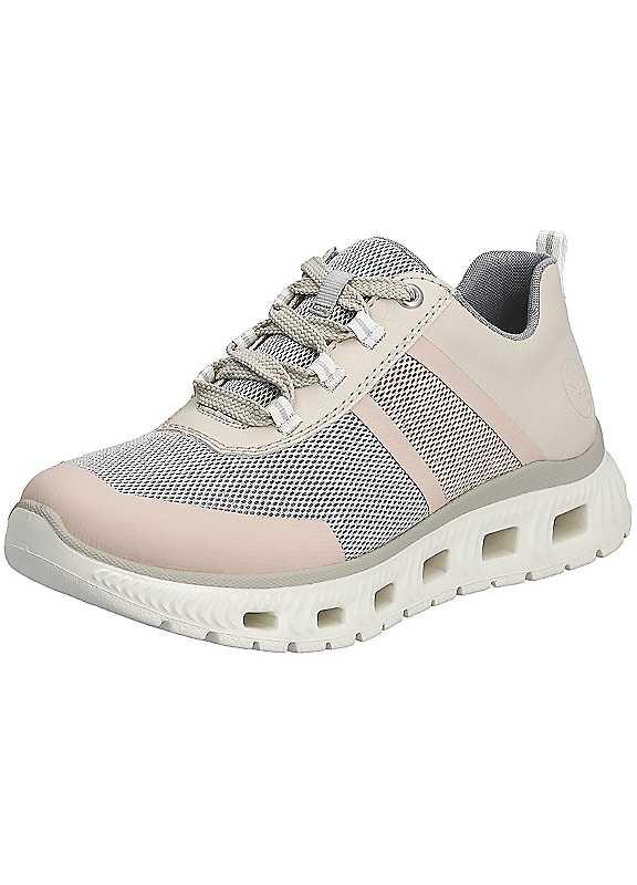 Rieker Wedge Heel Lace-Up Trainers - Light Beige - Size 6.5 on Productcaster.