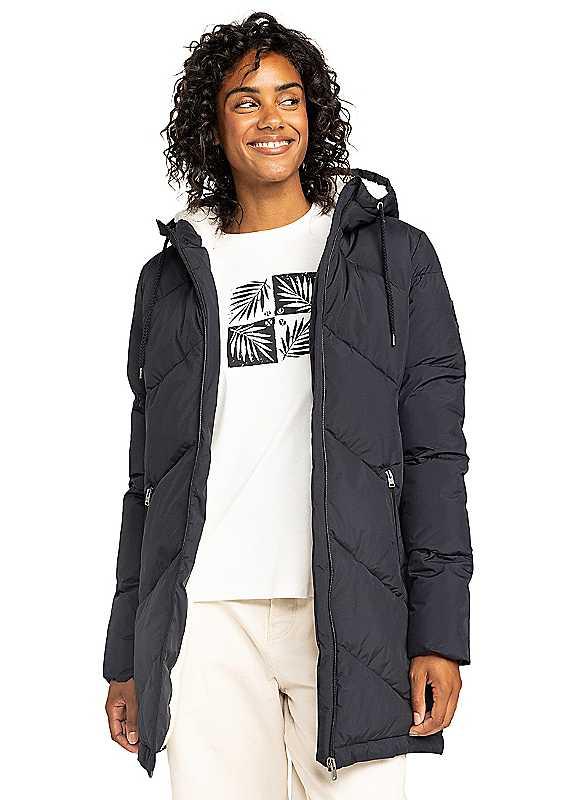 Roxy Faux Fur Outdoor Jacket - Anthracite - Size L on Productcaster.