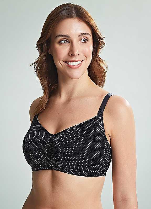 Royce Blossom Non Wired Nursing Bra - Black Spot - Size 40G/GG/H on Productcaster.