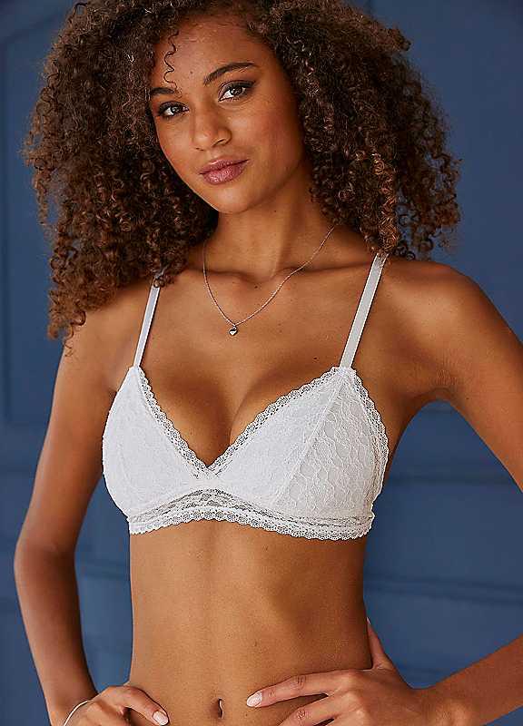 s.Oliver Floral Lace Bralette - White - Size 6 on Productcaster.