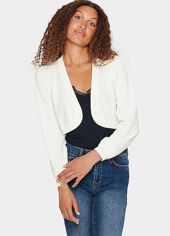 Plus Size Saint Tropez Mila Bolero Cardigan - Ice - Size S on Productcaster.