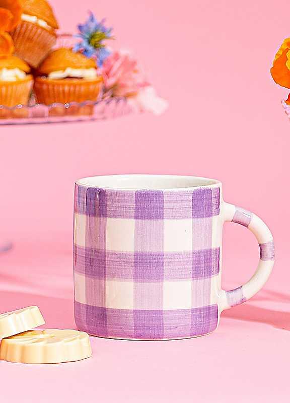 Sass & Belle Gingham Mug Lilac on Productcaster.