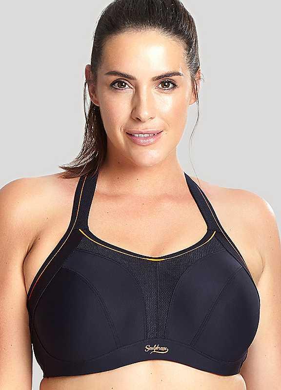 Plus Size Sculptresse Non Padded Underwired Sports Bra - Black - Size 34F on Productcaster.