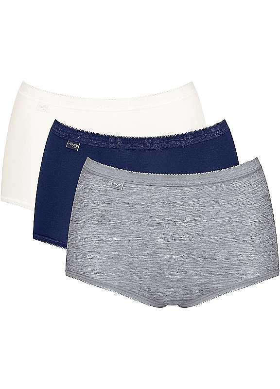 Sloggi Pack of 3 Full Briefs - Grey / Navy / Cream - Size 14 on Productcaster.