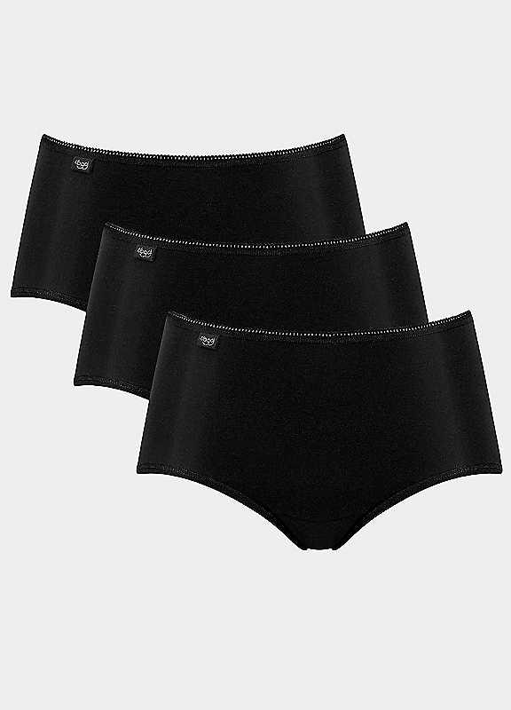 Sloggi Pack of 3 Midi Briefs - Black - Size 14 on Productcaster.