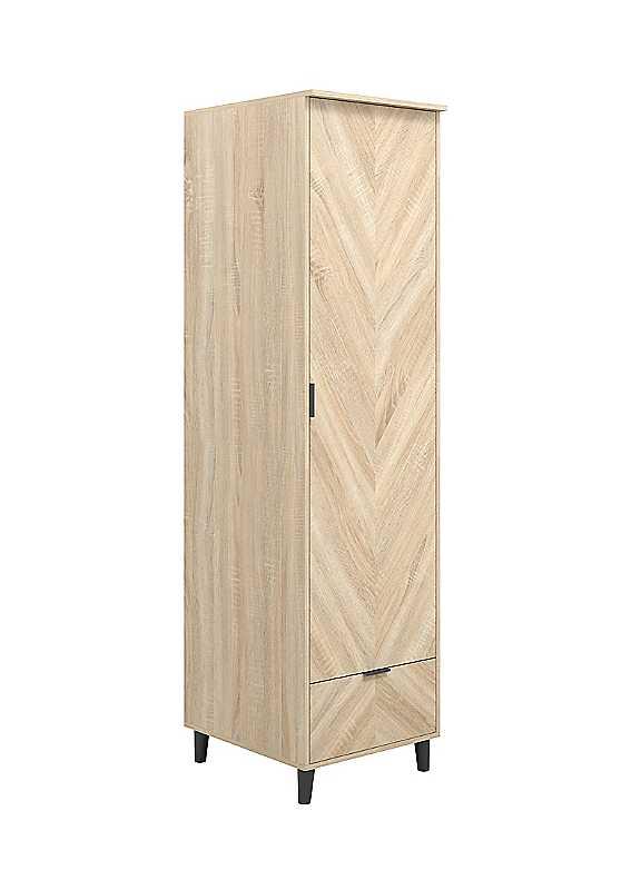 Stockholm 1 Door Wardrobe - Oak on Productcaster.