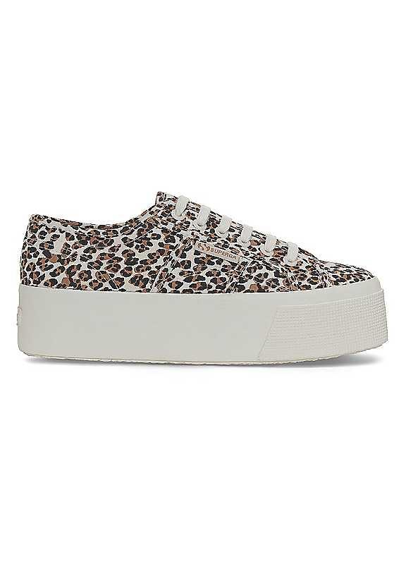 Superga 2790 PRINT Platform Pumps - Natural - Size 5 on Productcaster.