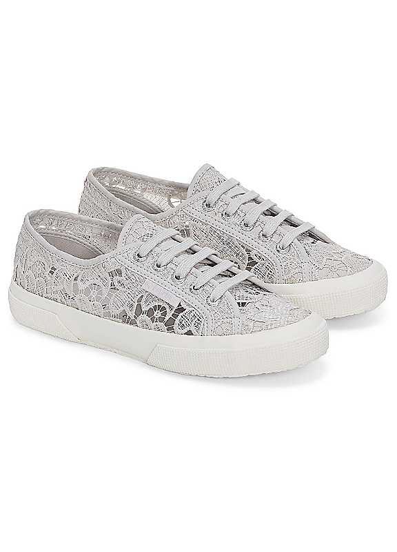 Superga Grey 2750 Macrame Trainers - Natural - Size 4 on Productcaster.