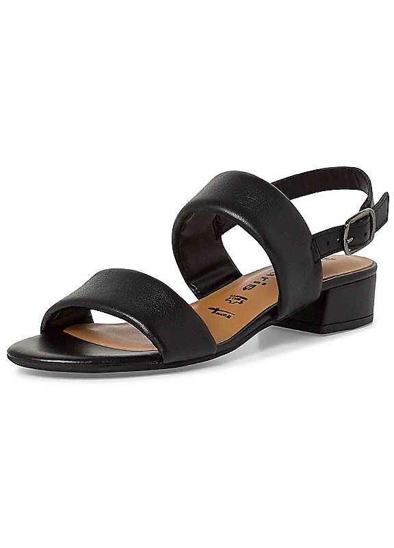 Tamaris Block Heel Ankle Strap Sandals - Black - Size 5 on Productcaster.