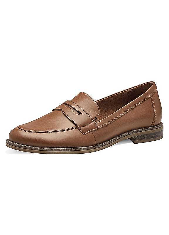 Tamaris Classic Leather Loafers - Brown - Size 7 on Productcaster.