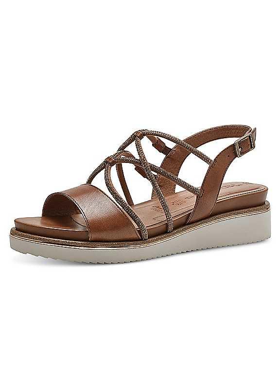 Tamaris Strappy Buckle Sandals - Brown - Size 3 on Productcaster.