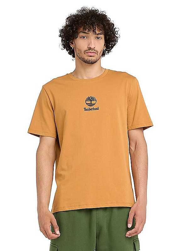 Timberland Logo Print T-Shirt - Orange - Size M on Productcaster.