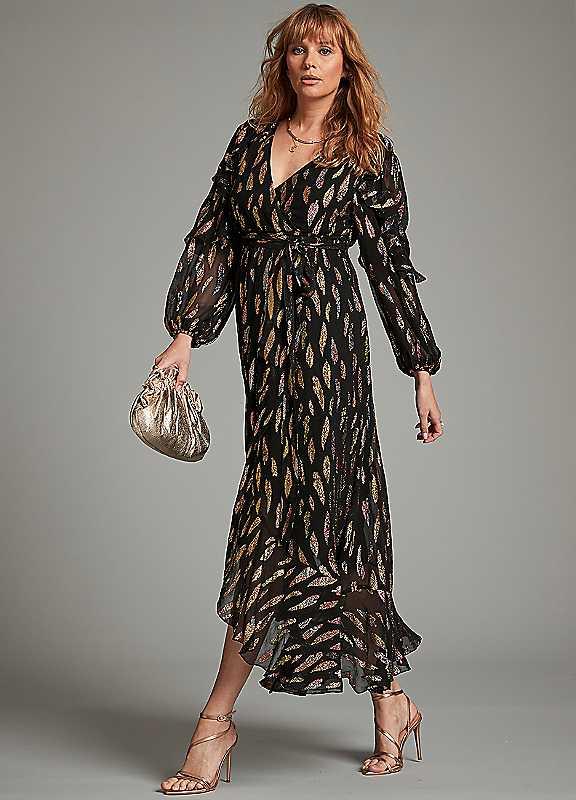 Together Jacquard Maxi Dress - Black - Size 16 on Productcaster.