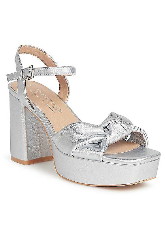 Together Silver Platform Sandals - Size 4 on Productcaster.