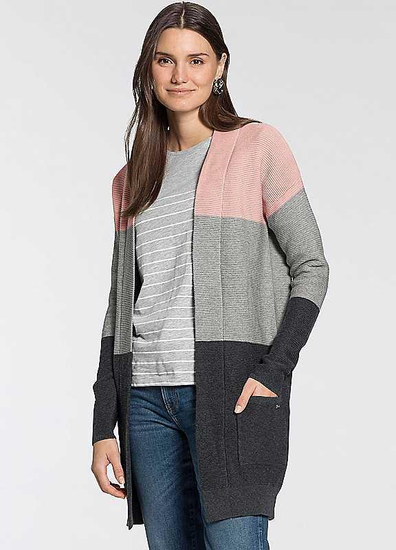 Plus Size Tom Tailor Colour Block Cardigan - Multi - Size XXL on Productcaster.