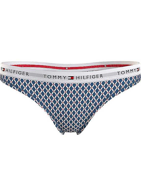 Tommy Hilfiger Patterned Thong - Blue Print - Size S on Productcaster.