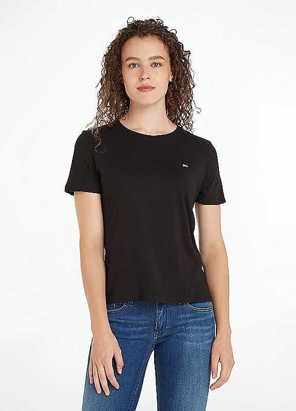 Plus Size Tommy Jeans Crew Neck T-Shirt - Black - Size M on Productcaster.