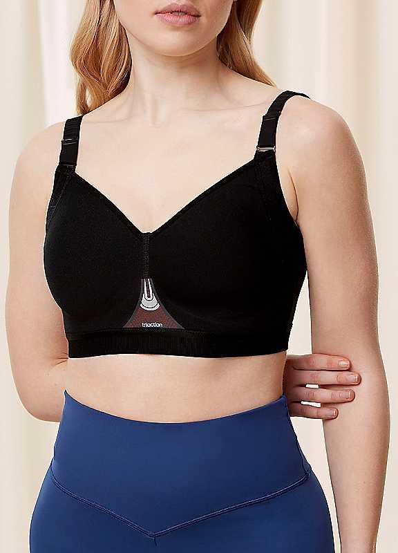 Triumph Gravity Lite Sports Bra - Black - Size 42D on Productcaster.