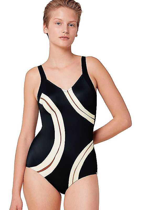 Triumph Tummy Control Swimsuit - Black Print - Size 16C on Productcaster.