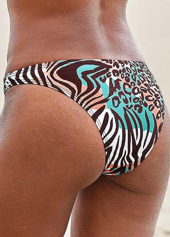 Venice Beach Print Bikini Bottoms - Turquoise Print - Size 16 on Productcaster.