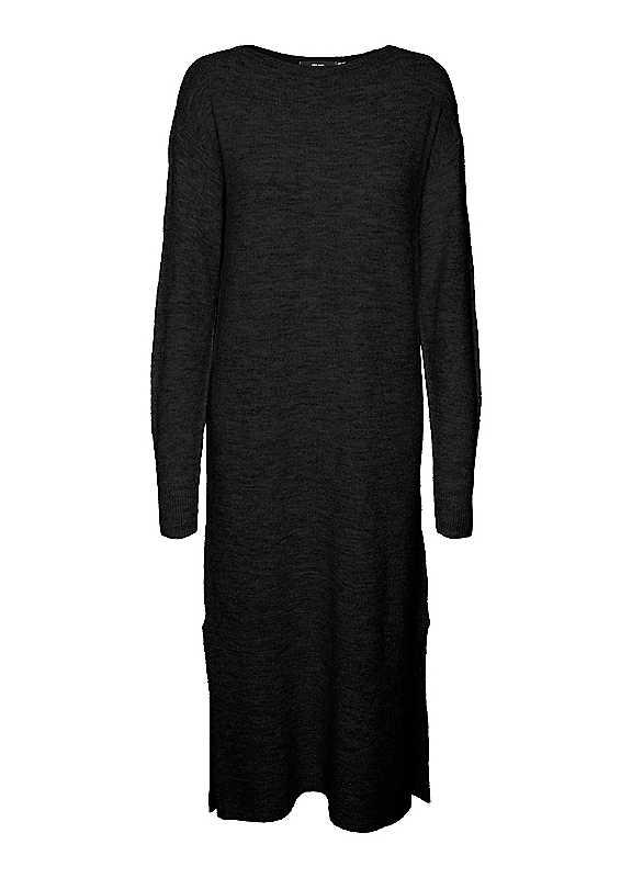 Vero Moda Boat Neck Knitted Dress - Black - Size M on Productcaster.