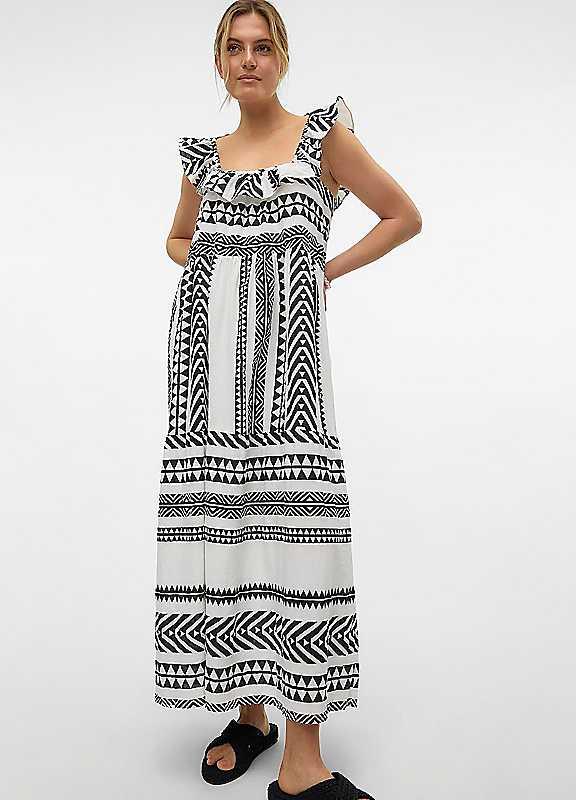 Plus Size Vero Moda Square Neck Maxi Dress - Black - Size L on Productcaster.