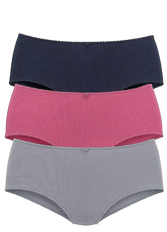 Plus Size Vivance Pack of 3 Full Briefs - Blue / Berry / Navy - Size 6/8 on Productcaster.