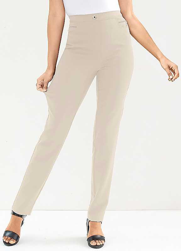 Witt Bengaline Stretch Trousers - Sand - Size 20P on Productcaster.