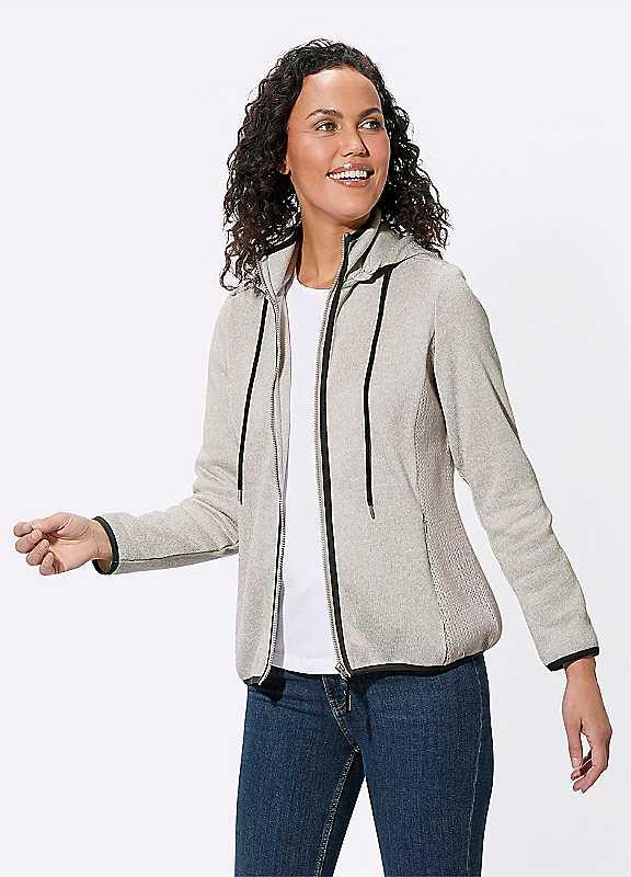 Plus Size Witt Hooded Fleece Jacket - Light Grey Marl - Size 12 on Productcaster.