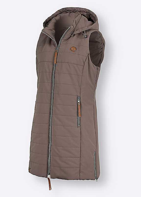 Plus Size Witt Long Gilet - Taupe - Size 24 on Productcaster.