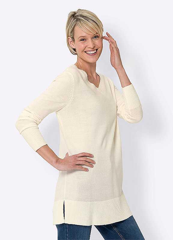 Plus Size Witt Long V-Neck Sweater - CHAMPAGNE - Size 18 on Productcaster.