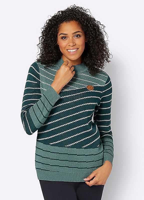 Witt Patterned Stripe Jumper - Jade - Size 20 on Productcaster.