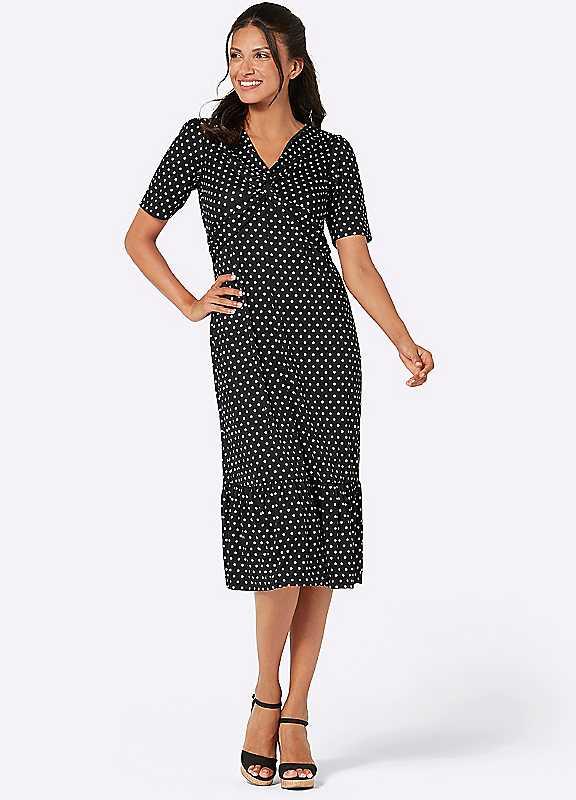 Plus Size Witt Polka Dot Jersey Dress - Leopard - Size 18 on Productcaster.