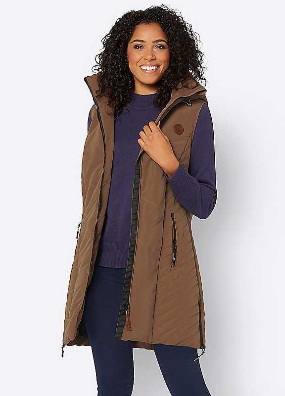 Witt Sleeveless Long Gilet - Brown - Size 22 on Productcaster.