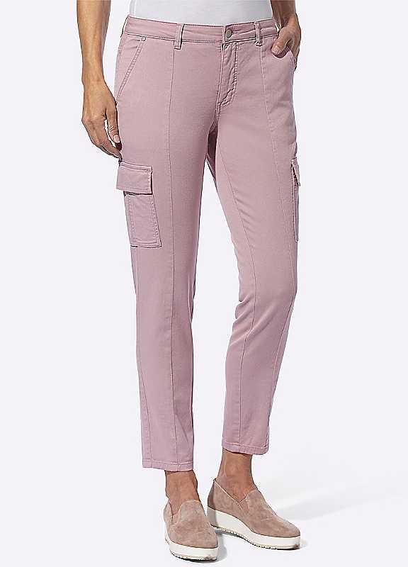 Witt Stretch Cropped Cargo Trousers - Mauve - Size 10 on Productcaster.