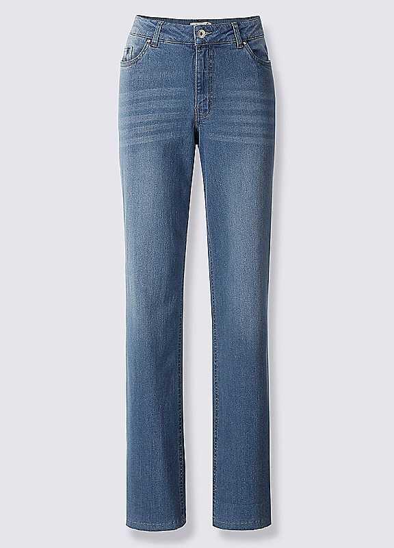 Plus Size Witt Stretch Wide Leg Jeans - Blue Bleached - Size 26/Regular on Productcaster.