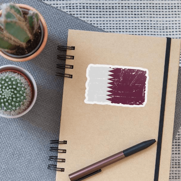 Katar Flagge, Flagge | Sticker | Flag Of Qatar - Katar Flagge - Shabby Look on Productcaster.