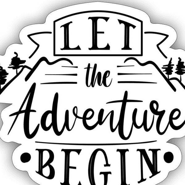 Let The Adventure, Adventure | Sticker | Let The Adventure Begin Black on Productcaster.