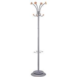 Classic Office Coat And Umbrella Stand Silver & wood , HuntOffice.co.uk on Productcaster.